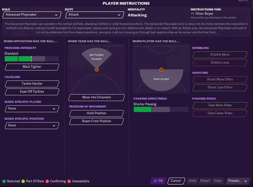 Player roles Football Manager